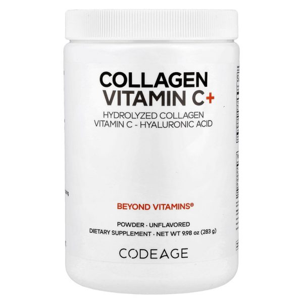 Codeage, коллаген в порошке с витамином C, без добавок, 283 г (9,98 унции)