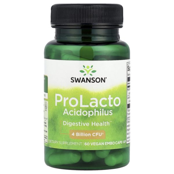 Swanson, ProLacto Acidophilus, 4 млрд КОЕ, 60 веганских капсул EMBO Caps® AP