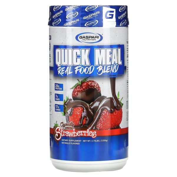 Gaspari Nutrition, Quick Meal, смесь натуральных продуктов, клубника в шоколаде, 1250 г (2,75 фунта) (Товар снят с продажи)