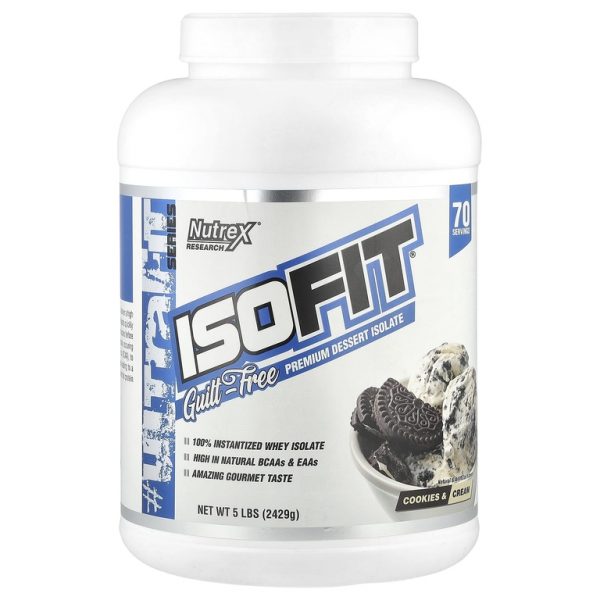 Nutrex Research, IsoFit®, протеин, печенье и сливки, 2429 г (5 фунтов)