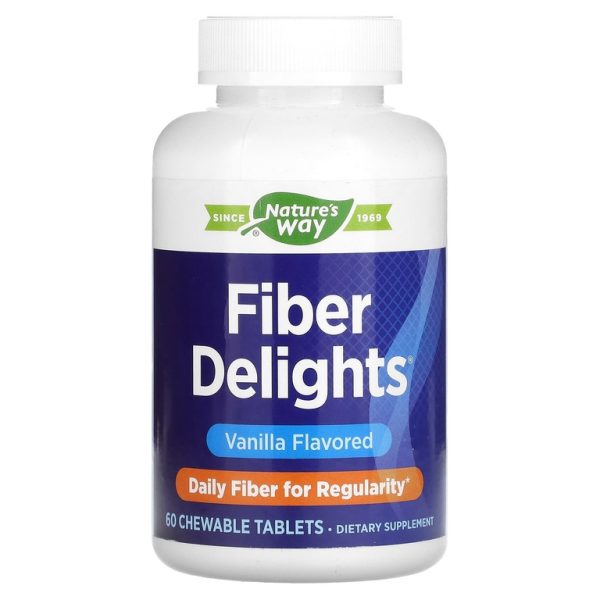 Nature's Way, Fiber Delights, ваниль, 60 жевательных таблеток (2,2 г в 1 таблетке)