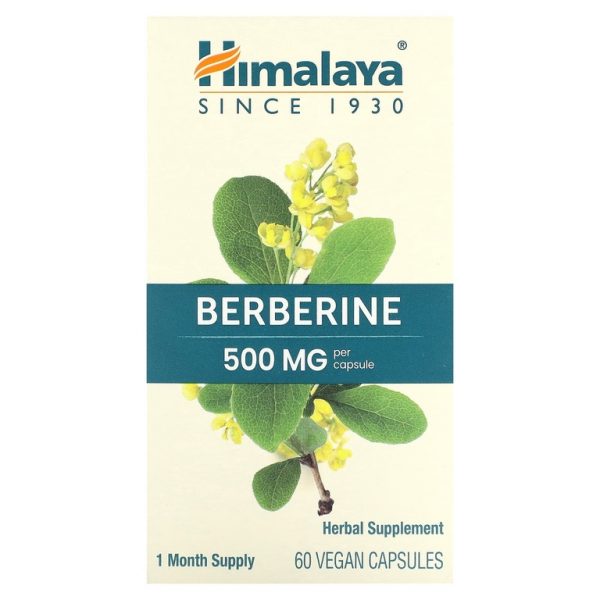 Himalaya, Берберин, 60 веганских капсул (500 мг на капсулу)