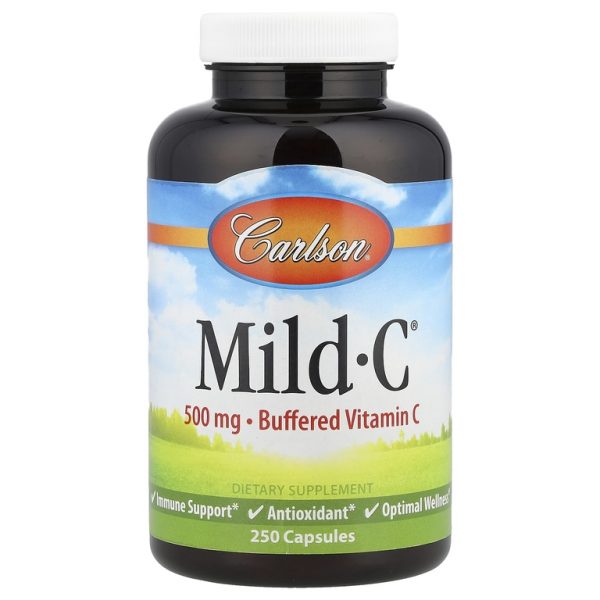 Carlson, Mild-C, витамин C деликатного действия, 500 мг, 250 капсул