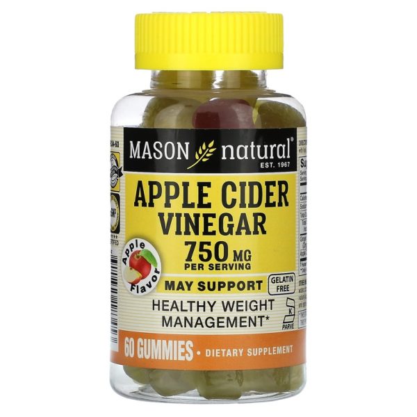 Mason Natural, Жевательные мармеладки с яблочным уксусом, яблоко, 60 жевательных таблеток