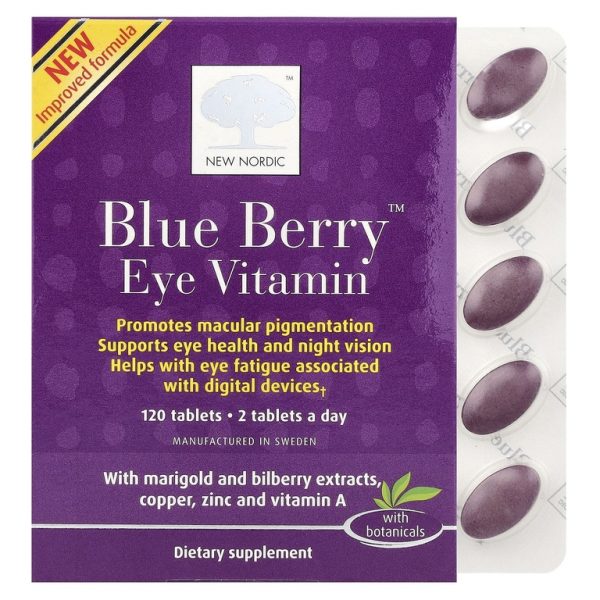 New Nordic, Blue Berry ™, витамин для кожи вокруг глаз, 120 таблеток