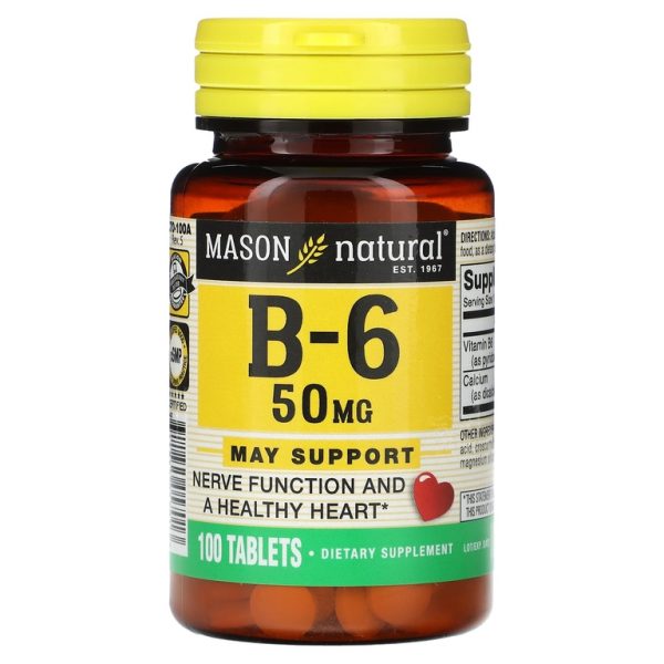 Mason Natural, Витамин B6, 100 таблеток