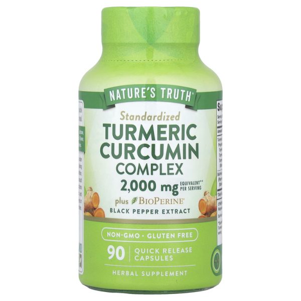 Nature's Truth, Комплекс куркумы и куркумина с экстрактом черного перца BioPerine®, 90 капсул с быстрым высвобождением