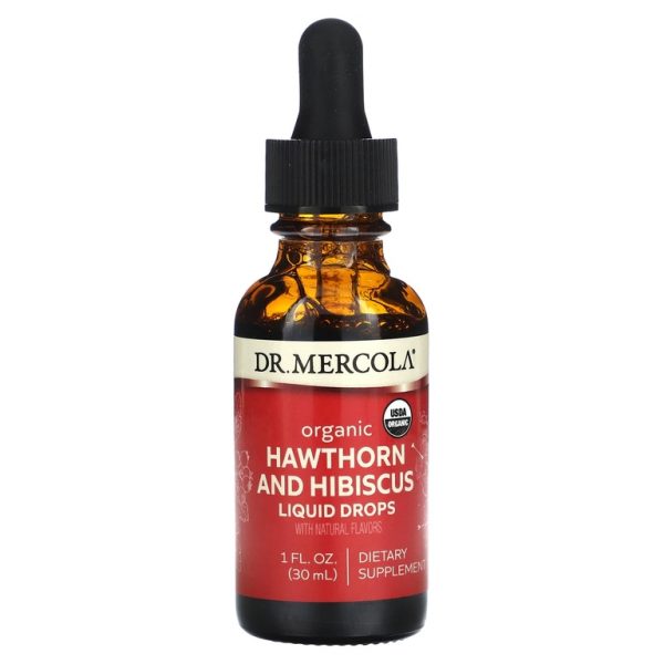 Dr. Mercola, Органические жидкие капли боярышника и гибискуса, 30 мл (1 жидк. унц.)