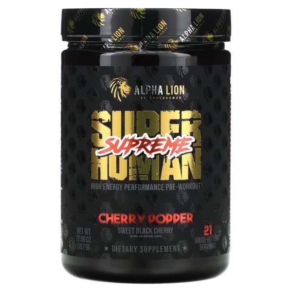 ALPHA LION, SuperHuman Supreme, вишневый поппер, сладкая черная вишня, 357 г (12,59 унции) (Товар снят с продажи)
