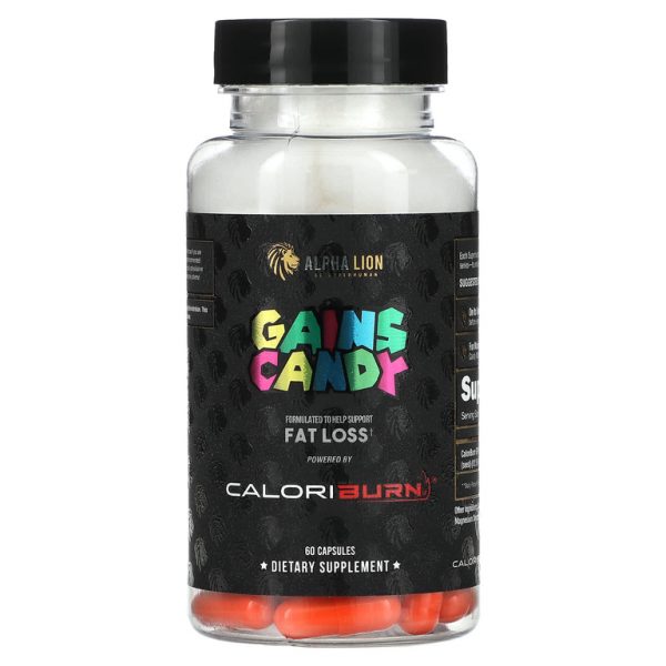 ALPHA LION, Gains Candy, CaloriBurn, 60 капсул (40 мг в 1 капсуле)
