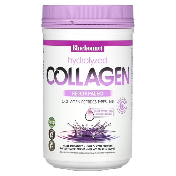Bluebonnet Nutrition, Гидролизованный коллаген, без добавок, 300 г (10,58 унции)