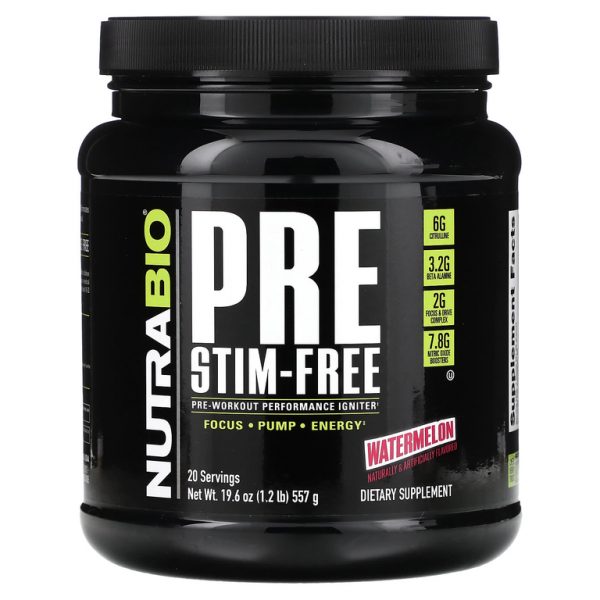 NutraBio, Pre-Workout Performance Igniter, без стимуляторов, с арбузом, 557 г (1,2 фунта) (Товар снят с продажи)