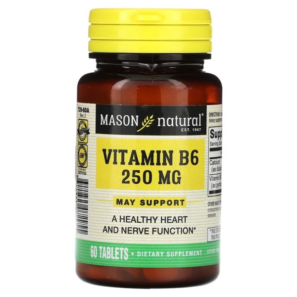 Mason Natural, Витамин B6, 250 мг, 60 таблеток (Товар снят с продажи)