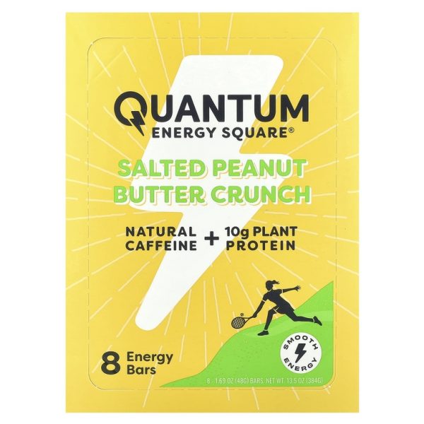 Quantum Energy Square, Кранч с соленым арахисовым маслом, 8 квадратов, 48 г (1,69 унции)