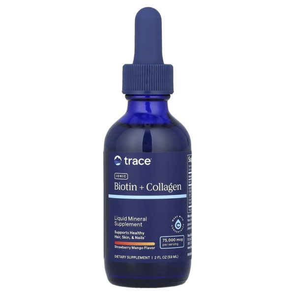 Trace, Ionic Biotin + Collagen, клубника и манго, 75000 мкг, 59 мл (2 жидк. унц.)