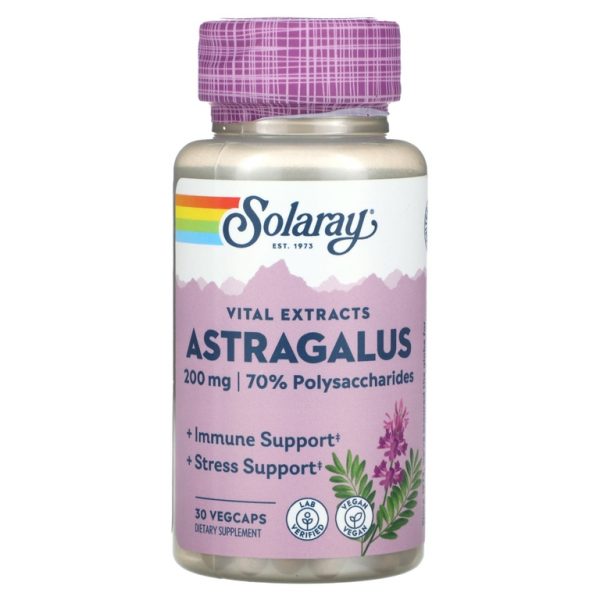 Solaray, Vital Extracts, астрагал, 30 растительных капсул