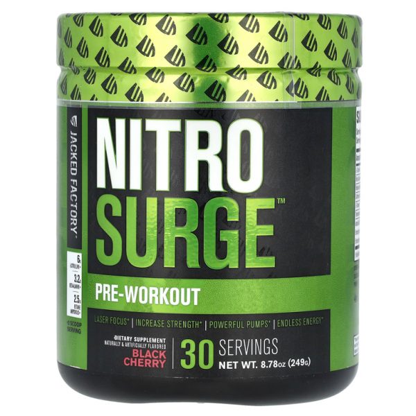 Jacked Factory, Nitro Surge, предтренировочный комплекс, со вкусом черешни, 249 г (8,78 унции)