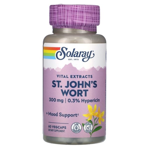 Solaray, Vital Extracts, зверобой, 60 вегетарианских капсул