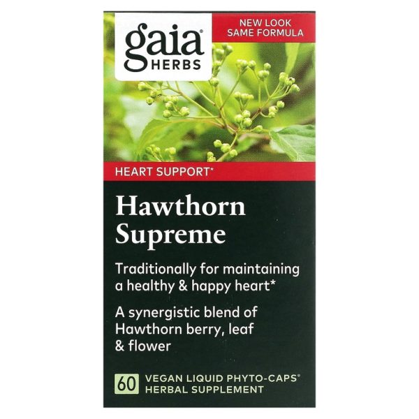 Gaia Herbs, боярышник, 60 веганских капсул с фитокапсулами (500 мг в 1 капсуле)