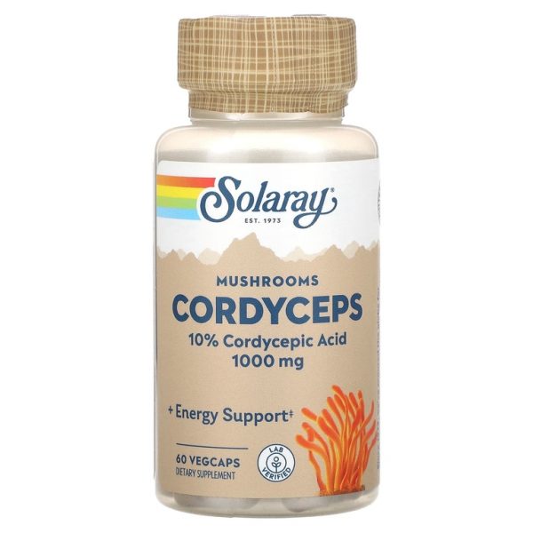 Solaray, Грибы, кордицепс, 60 капсул