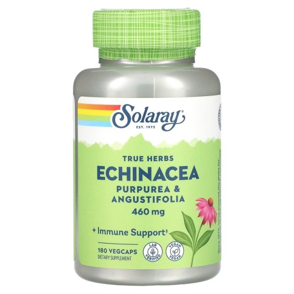 Solaray, True Herbs, эхинацея, 180 капсул на растительной основе