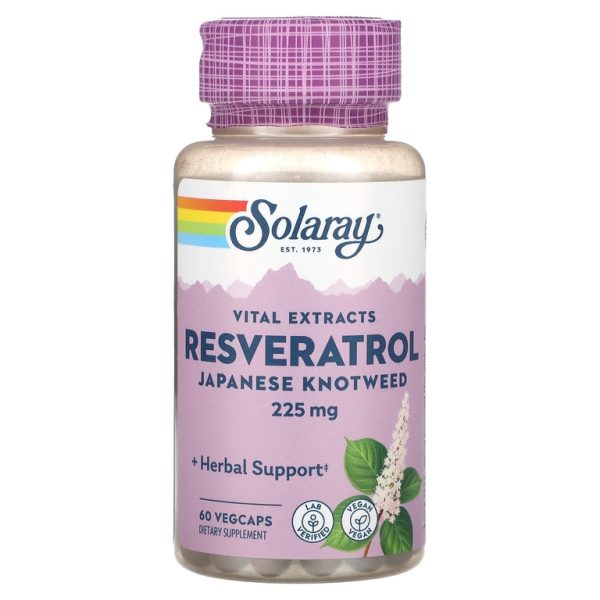 Solaray, Vital Extracts, ресвератрол японского спорыша, 225 мг, 60 растительных капсул