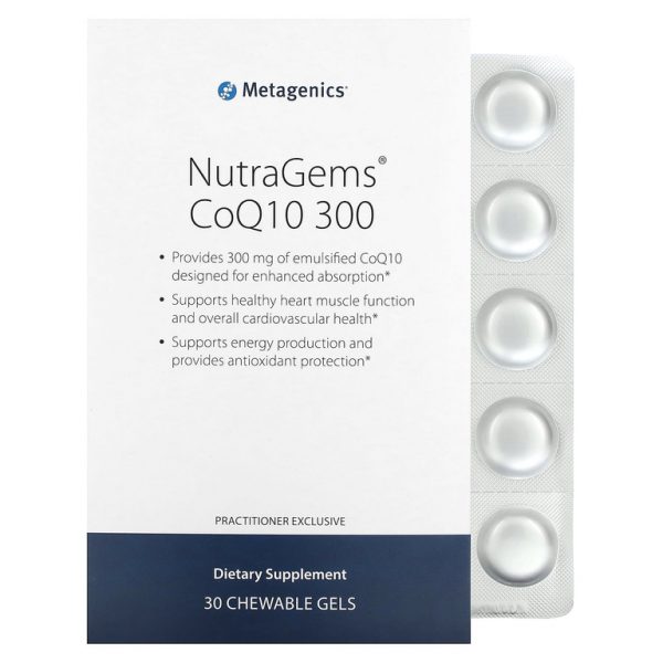 Metagenics, NutraGems коэнзим Q10, 300 мг, 30 жевательных таблеток