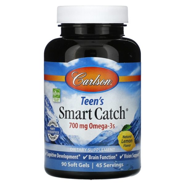 Carlson, Smart Catch, для подростков, натуральный лимон, 90 капсул