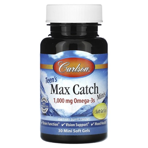 Carlson, Teen's Max Catch Minis, 30 мягких мини-таблеток (500 мг в мягком геле)