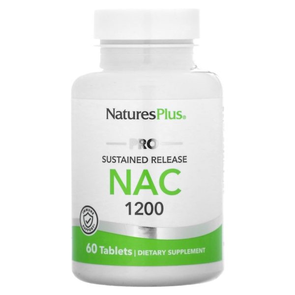 NaturesPlus, Pro NAC 1200, с замедленным высвобождением, 60 таблеток (600 мг на таблетку)