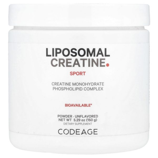 Codeage, Sport, липосомальный креатин в порошке, без добавок, 150 г (5,29 унции)