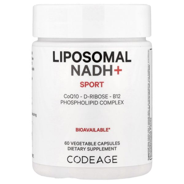 Codeage, Sport, Liposomal NADH+, липосомальный НАД, 60 растительных капсул