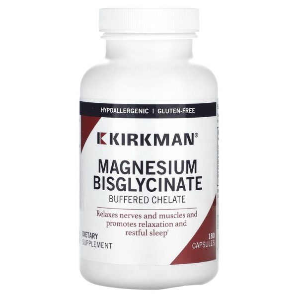 Kirkman Labs, бисглицинат магния, буферизованный хелатный, 180 капсул (50 мг в 1 капсуле)