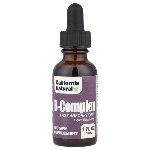 California Natural, комплекс витаминов группы B, малина, 30 мл (1 унция)