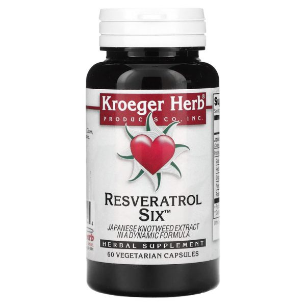 Kroeger Herb Co, Ресвератрол шесть, 60 вегетарианских капсул