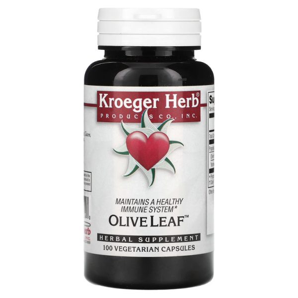 Kroeger Herb Co, Листья оливкового дерева, 100 вегетарианских капсул