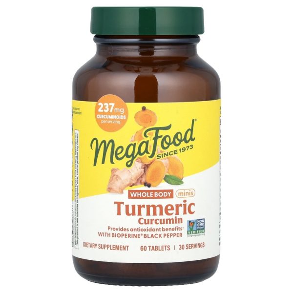 MegaFood, куркумин из куркумы, всего тела, мини, 60 таблеток
