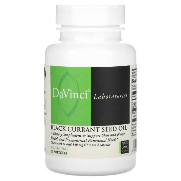 DaVinci Laboratories, Масло семян черной смородины, 90 капсул (500 мг в каждой капсуле)