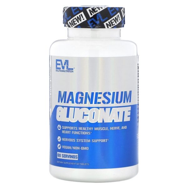 EVLution Nutrition, глюконат магния, 60 таблеток (26,5 мг в 1 таблетке)