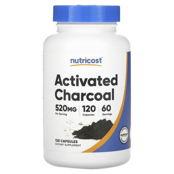 Nutricost, Активированный уголь, 120 капсул (260 мг на капсулу)