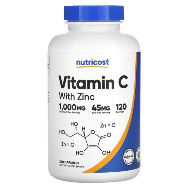 Nutricost, Витамин C с цинком, 240 капсул