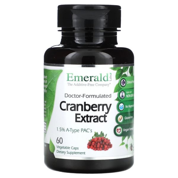 Emerald Laboratories, Экстракт клюквы, 60 растительных капсул (250 мг в капсуле)