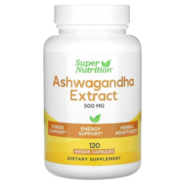 Super Nutrition, Ашваганда, 500 мг, 120 растительных капсул