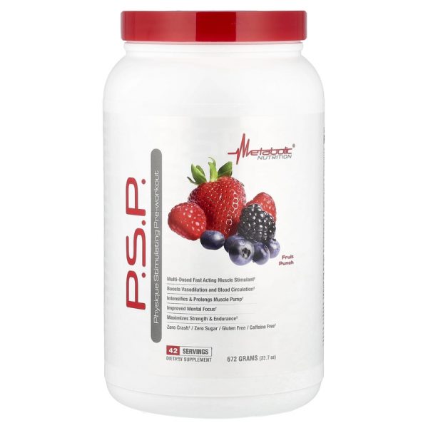 Metabolic Nutrition, PSP Physique, стимулятор перед тренировкой, фруктовый пунш, 672 г (23,7 унции)