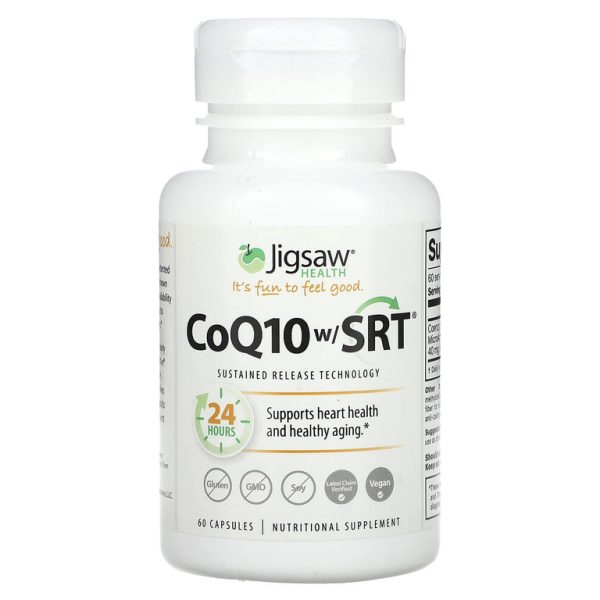 Jigsaw Health, коэнзим Q10 с SRT, 60 капсул (100 мг в 1 капсуле)