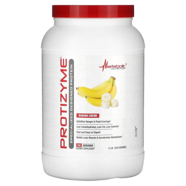Metabolic Nutrition, Protizyme, Specialized Designed Protein, банановый крем, 910 г (2 фунта)