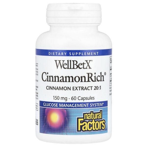 Natural Factors, WellBetX®, CinnamonRich®, 150 мг, 60 капсул