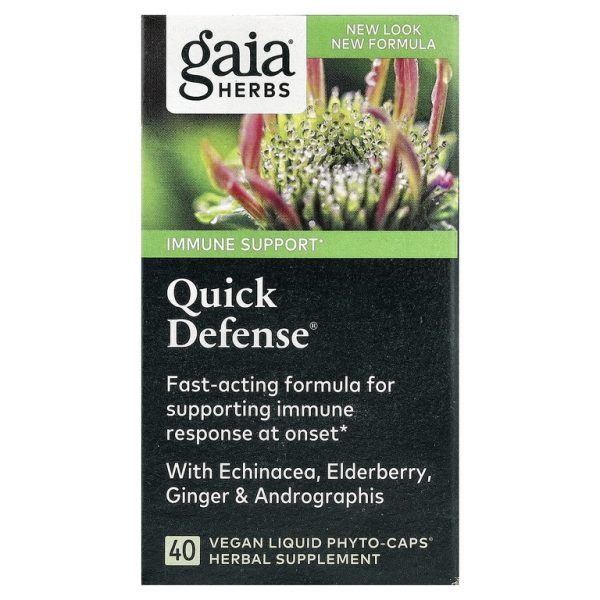 Gaia Herbs, Quick Defense, 40 веганских капсул Liquid Phyto-Caps