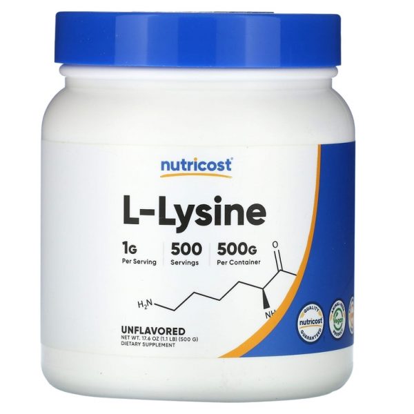 Nutricost, L-лизин, без добавок, 500 г (17,6 унции) (Товар снят с продажи)
