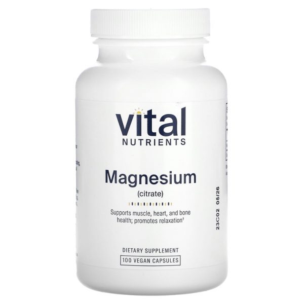 Vital Nutrients, Магний (цитрат), 300 мг, 100 веганских капсул (150 мг в каждой капсуле)